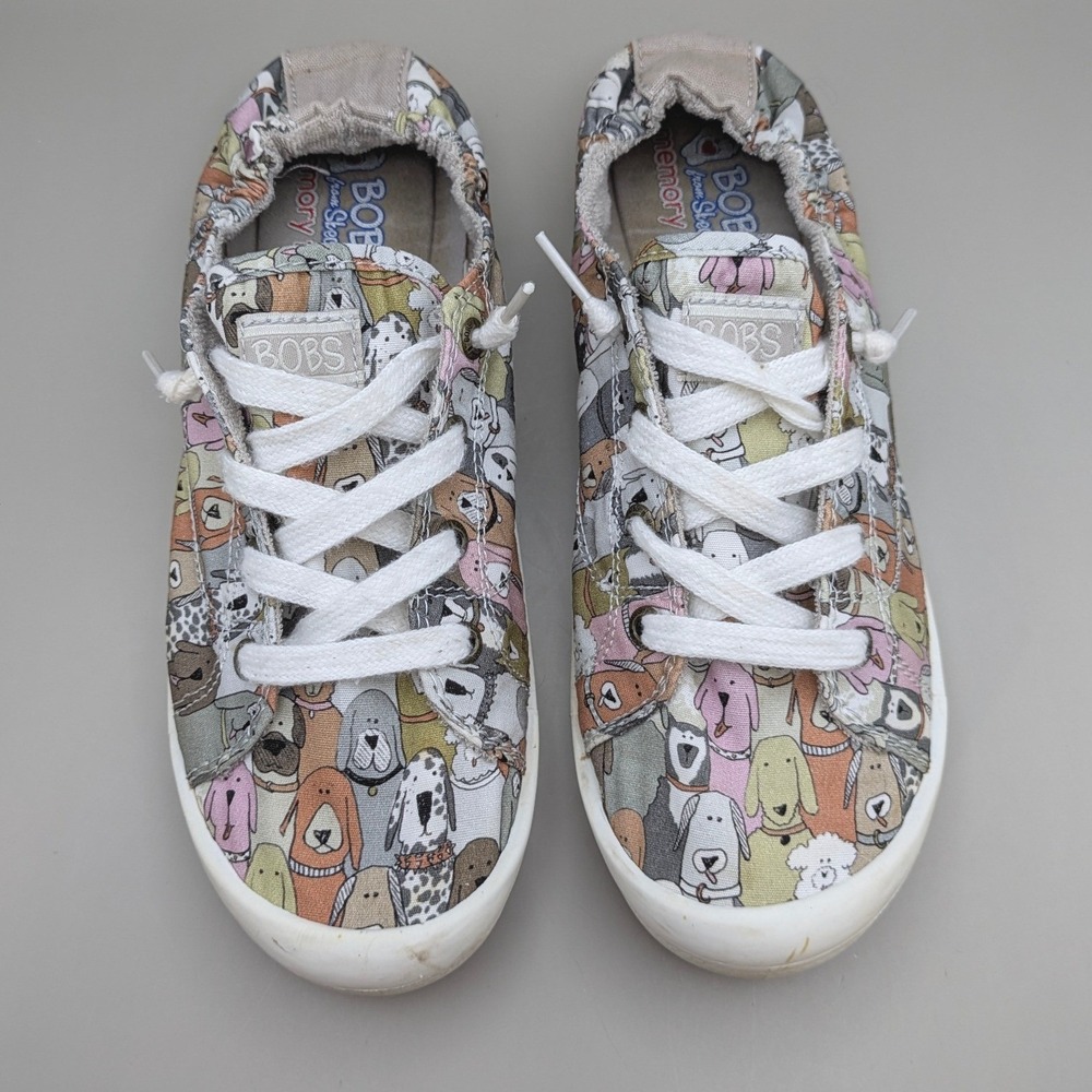 Skechers BOBS Beach Bingo Dog Party Sneakers Multi Color 31965 Womens 8.5